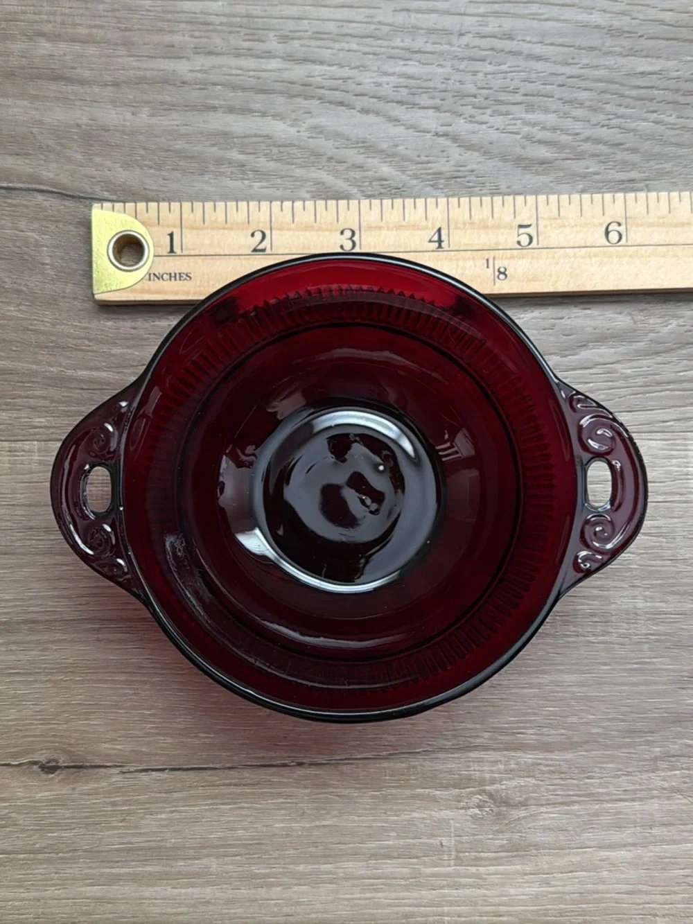 Ruby Red Coronation Dessert Bowl Vintage 1930's Anchor Hocking